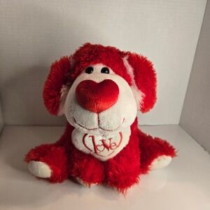 Walmart Red & White Puppy Dog Love 9" Plush Valentine's Day Stuffed Animal
